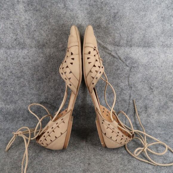 MIA Shoes Womens 7.5 Flats Norine Ankle Tie D'Orsay Cutout Fashion Almond Toe - Picture 8 of 15